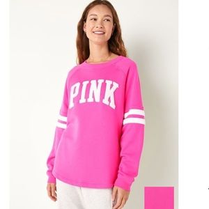 VICTORIA SECRET PINK Fleece Oversized Crewneck sweatshirt - Atomic Pink